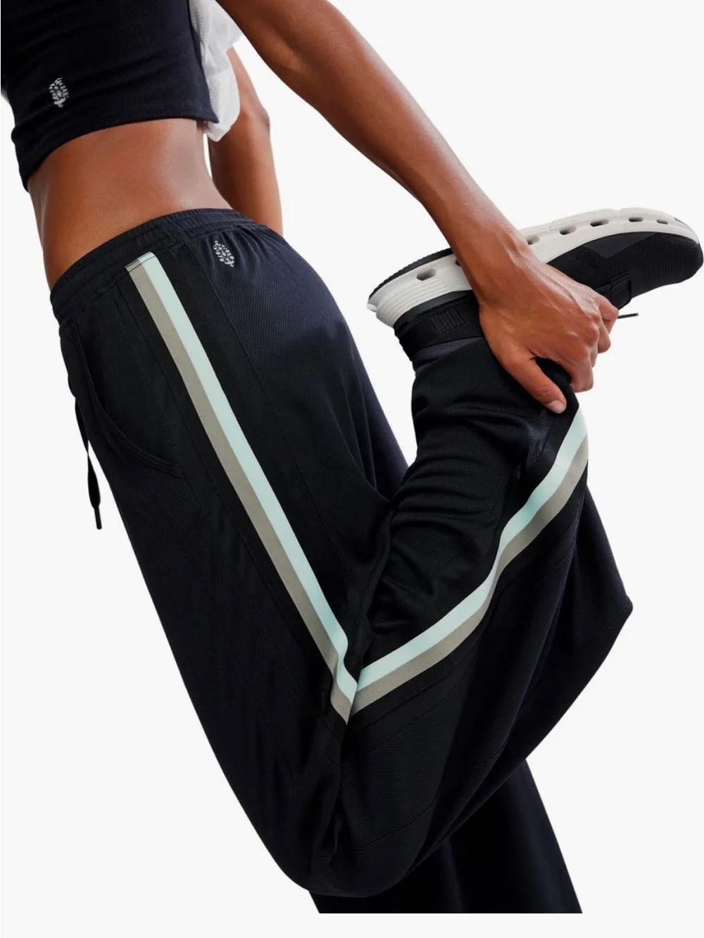 Free People One on One Mesh Pants Athleisure Gym Stripe Track